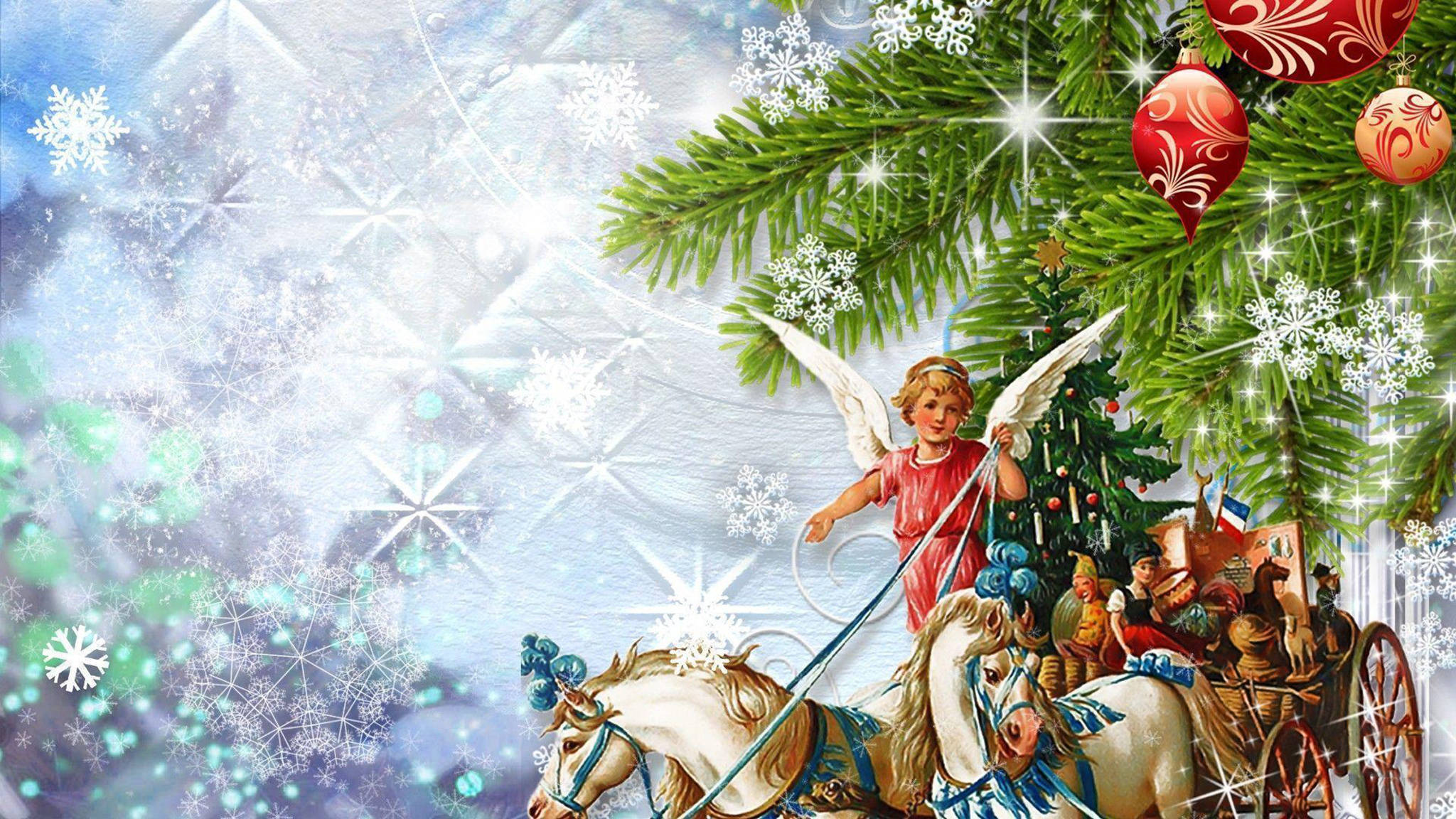 クリスマスエンジェル背景 壁紙