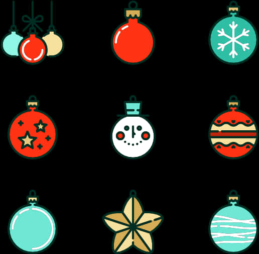 クリスマスオーナメントのベクターセット 壁紙
