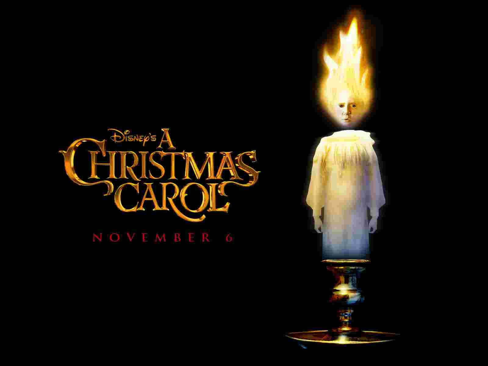 クリスマスキャロルのポスター、キャンドル付き 壁紙