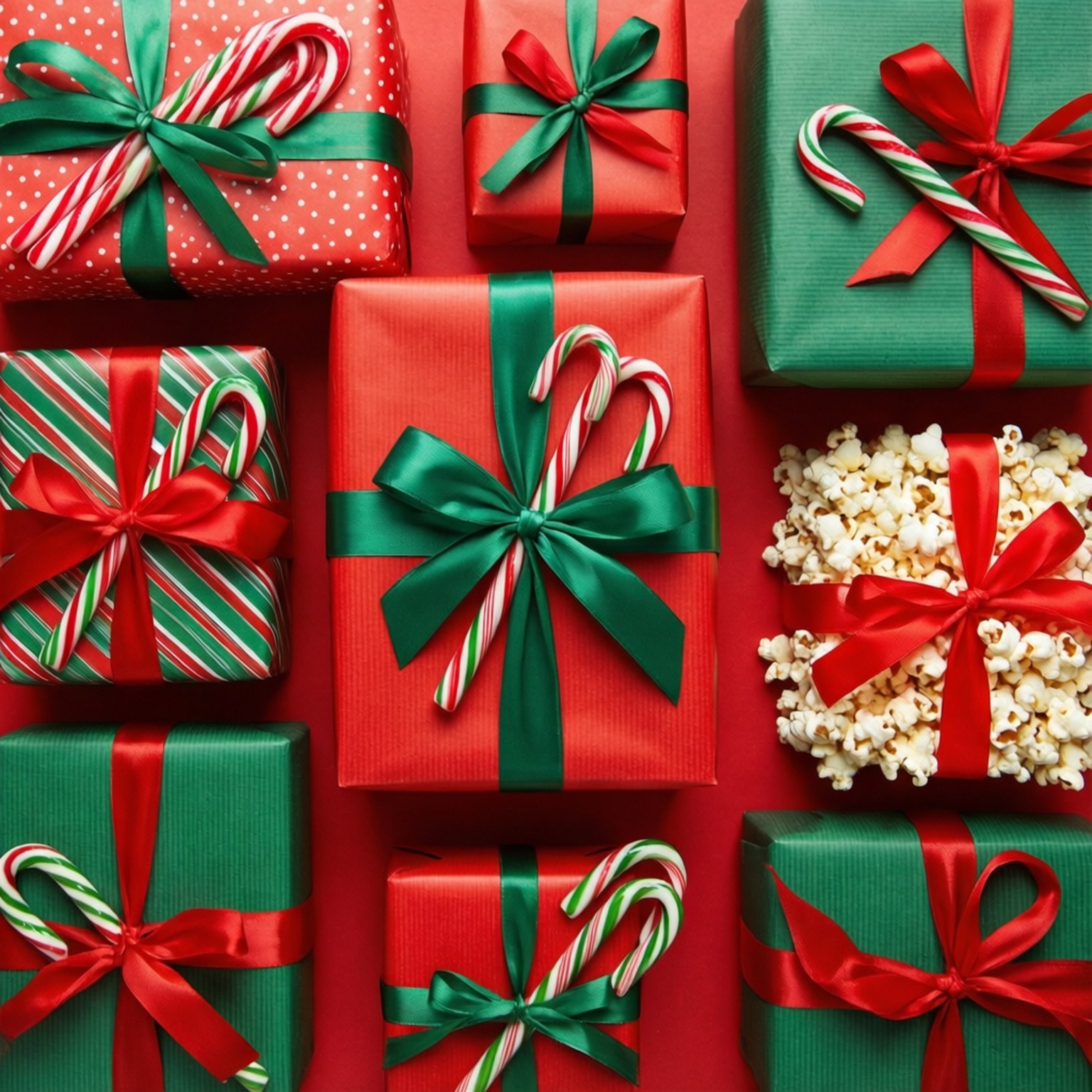 クリスマスギフトのフラットレイ 壁紙