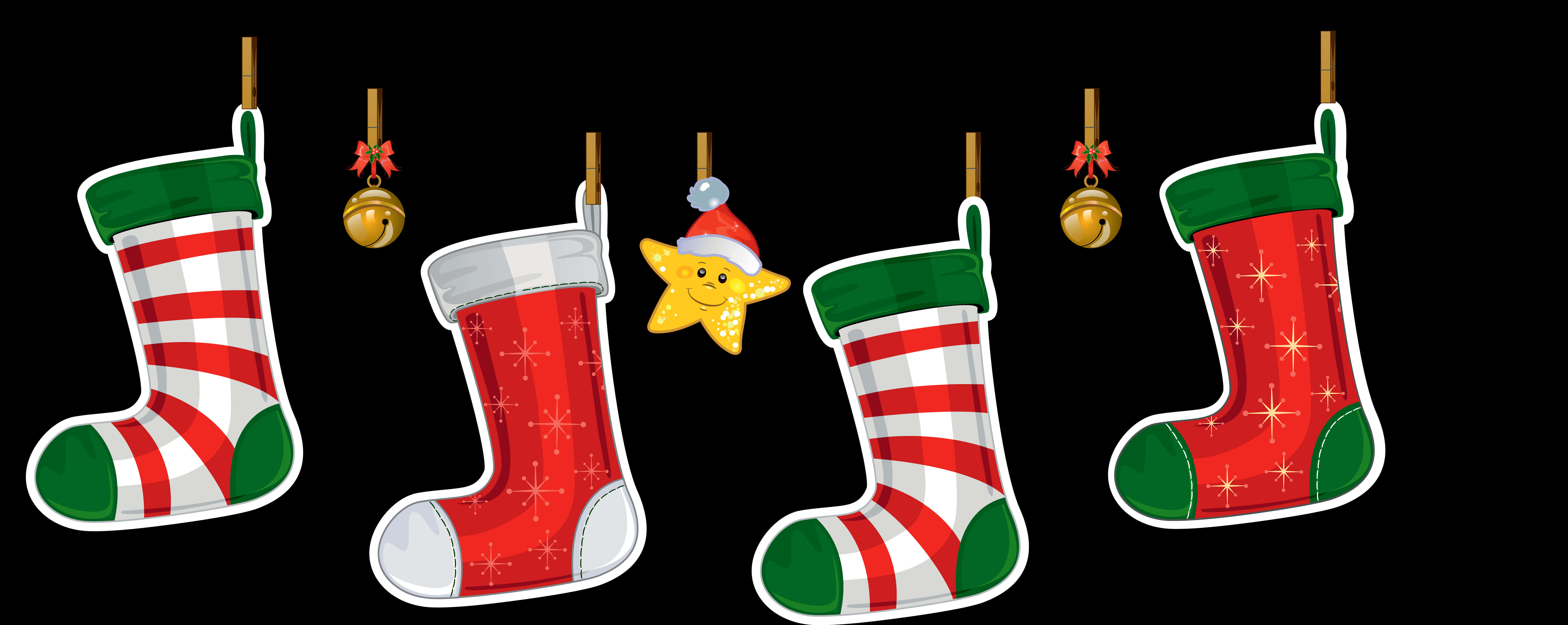 クリスマスストッキングと装飾 壁紙