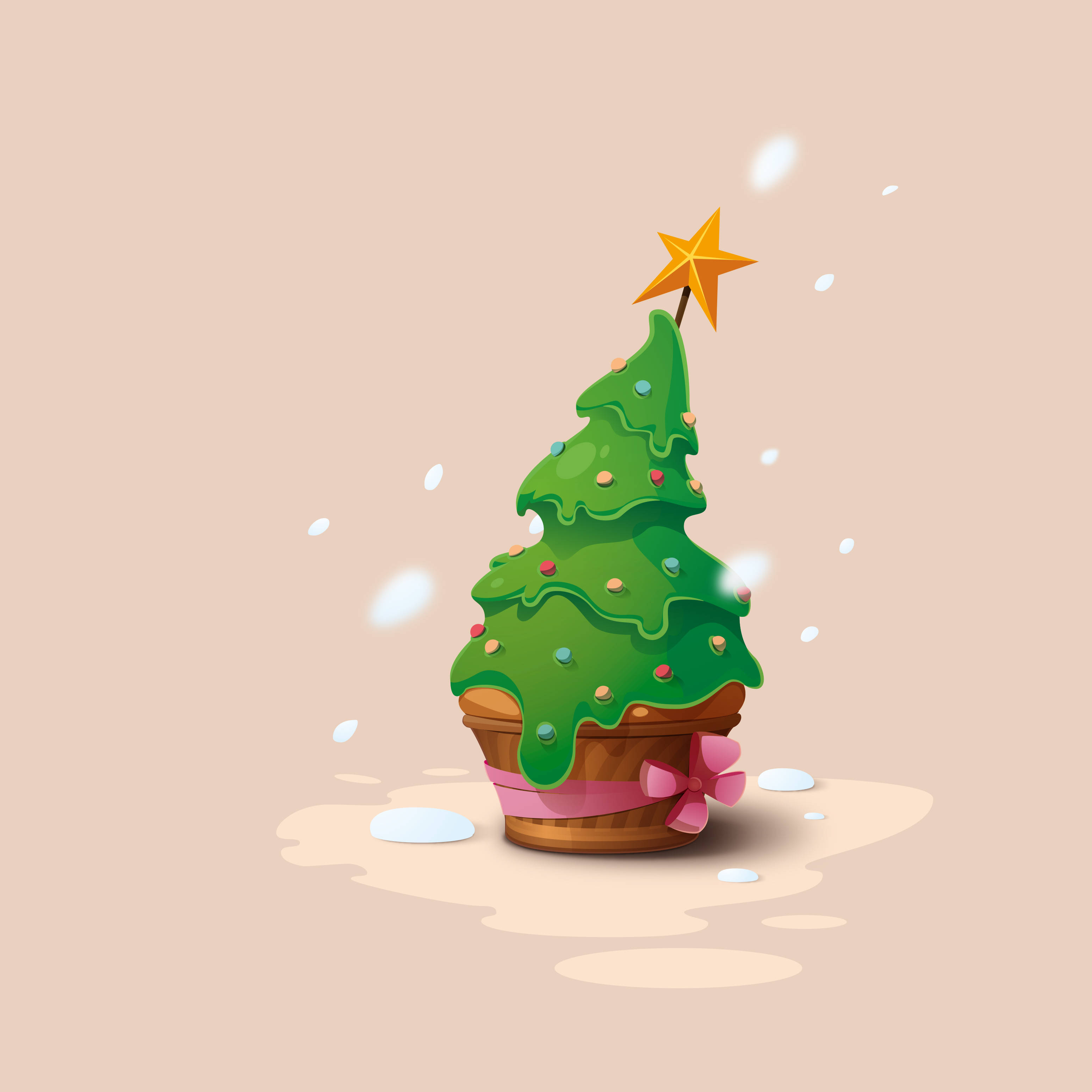クリスマスツリーカップケーキ 壁紙