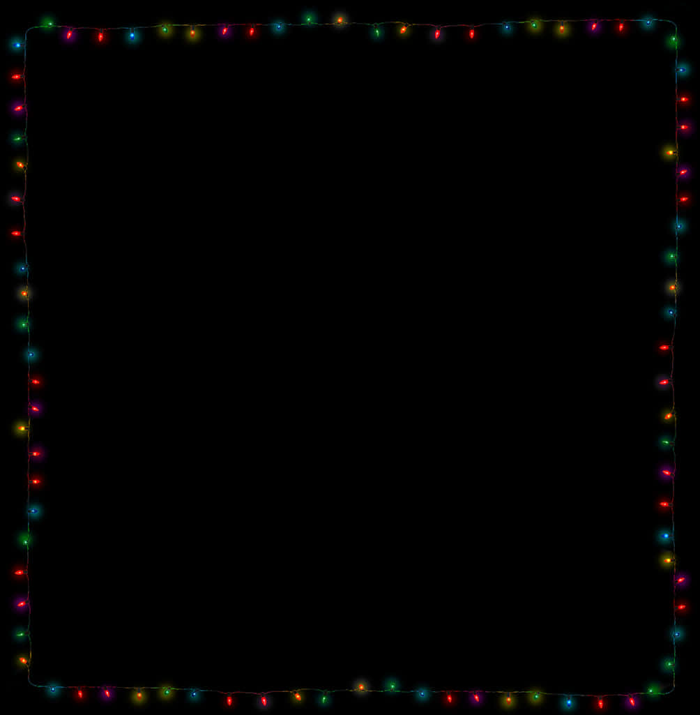クリスマスライトのボーダーフレーム 壁紙