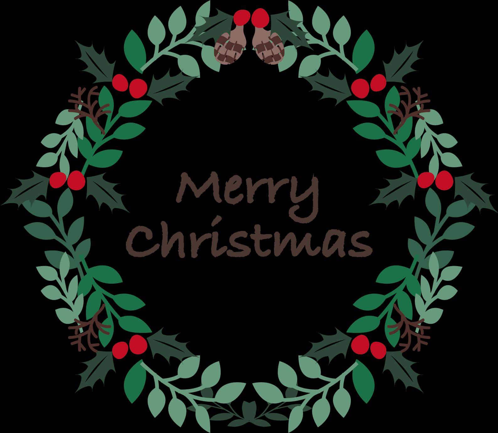 クリスマスリースのグリーティンググラフィック 壁紙