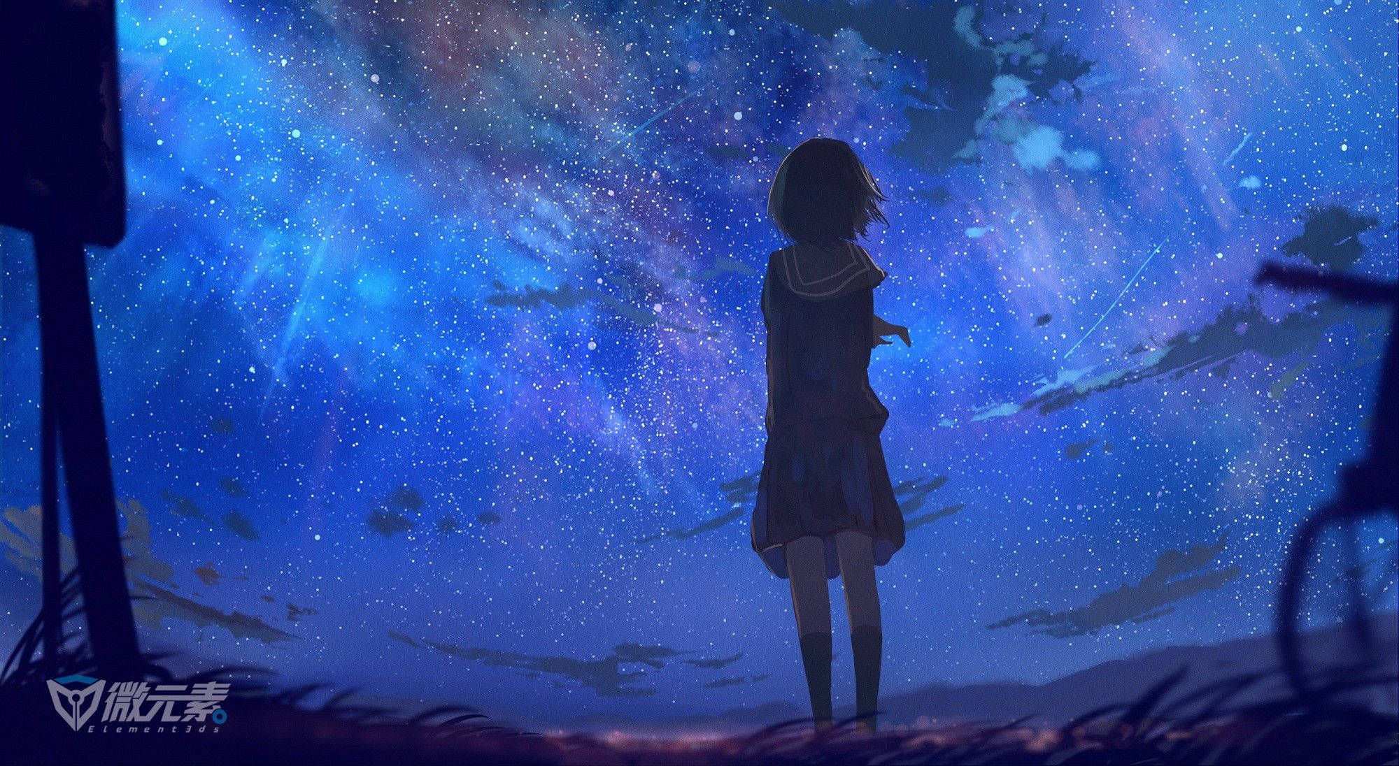 クロームブックアニメ少女背景 壁紙
