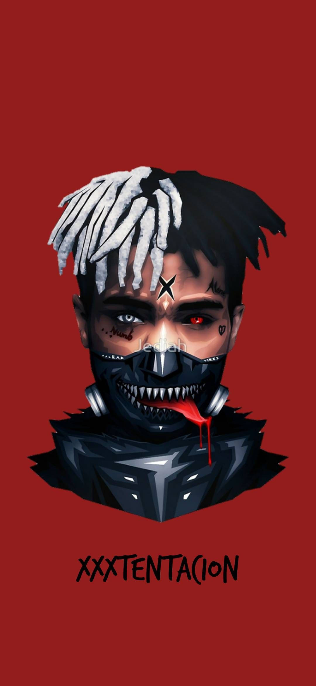 クールなXxxtentacionの赤いアート 壁紙
