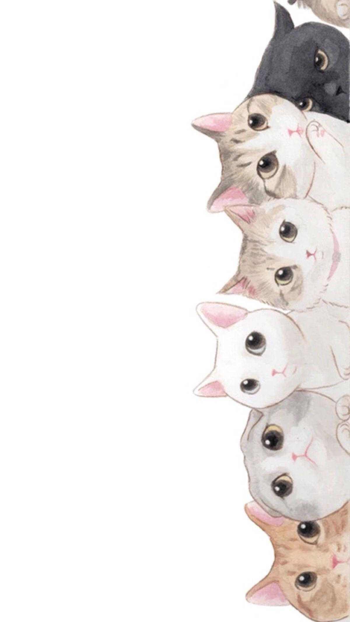 クールなイラストのかわいい猫たち 壁紙