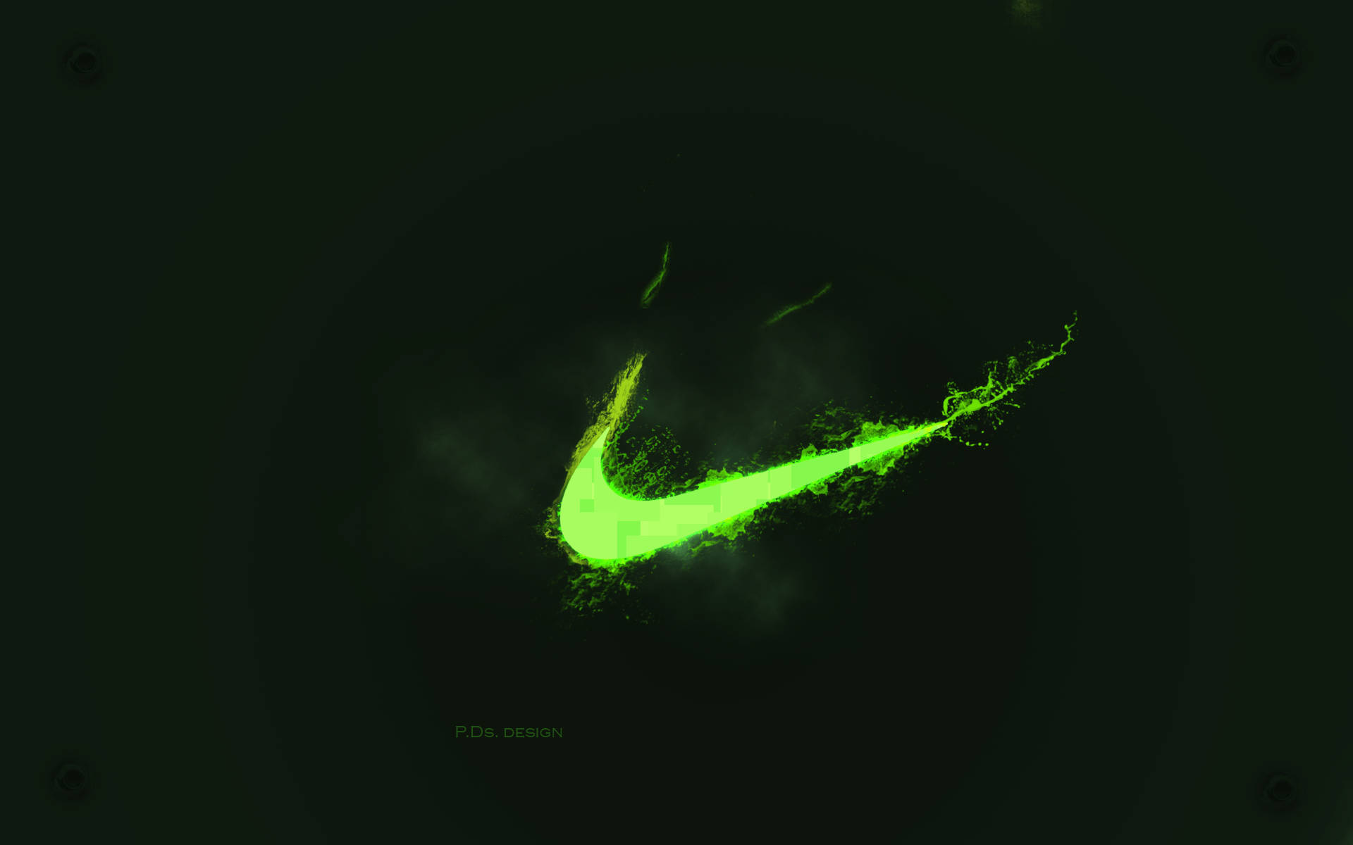 クールなネオングリーンのNikeスウッシュ 壁紙