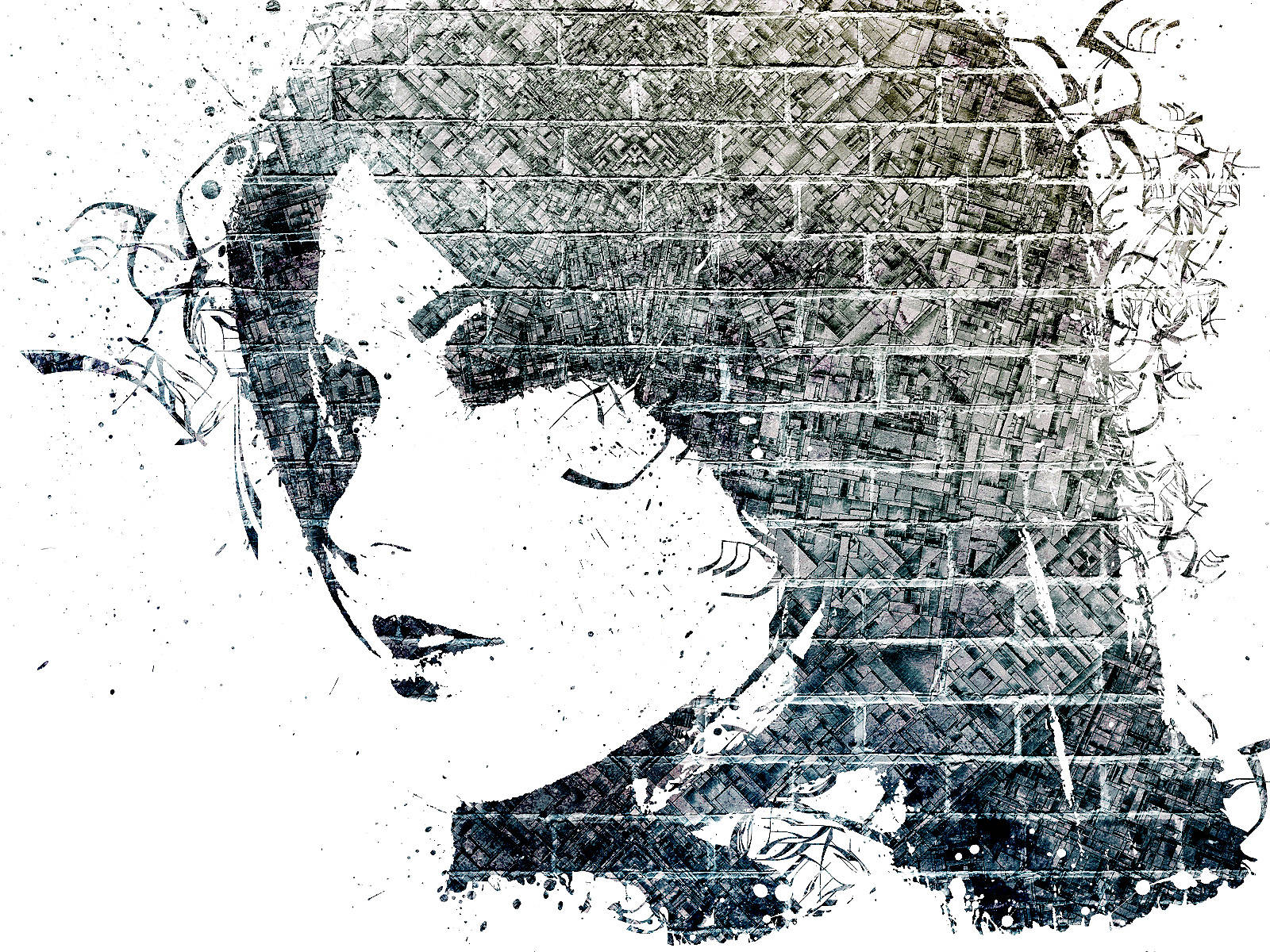 クールな落書きのレンガ壁 壁紙