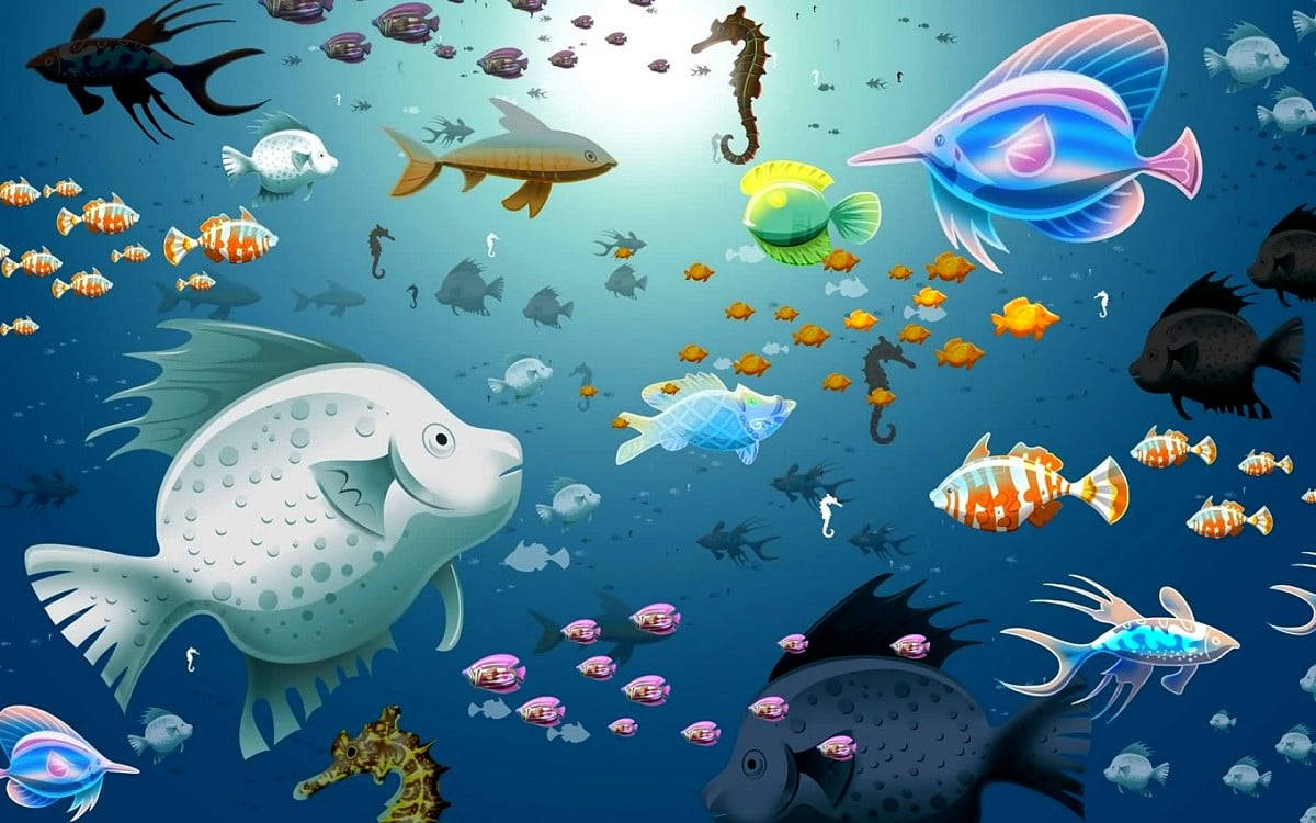 クールな魚のデジタルアート 壁紙