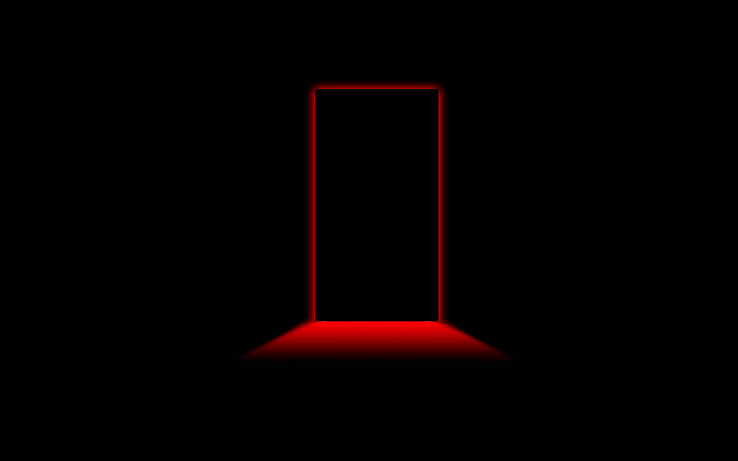 クールな黒いドアと赤い光 壁紙