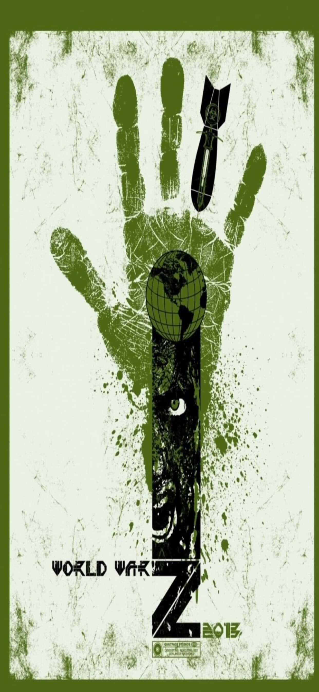 グリーンハンドプリント iPhone XS Max ワールド・ウォーZ 背景 壁紙