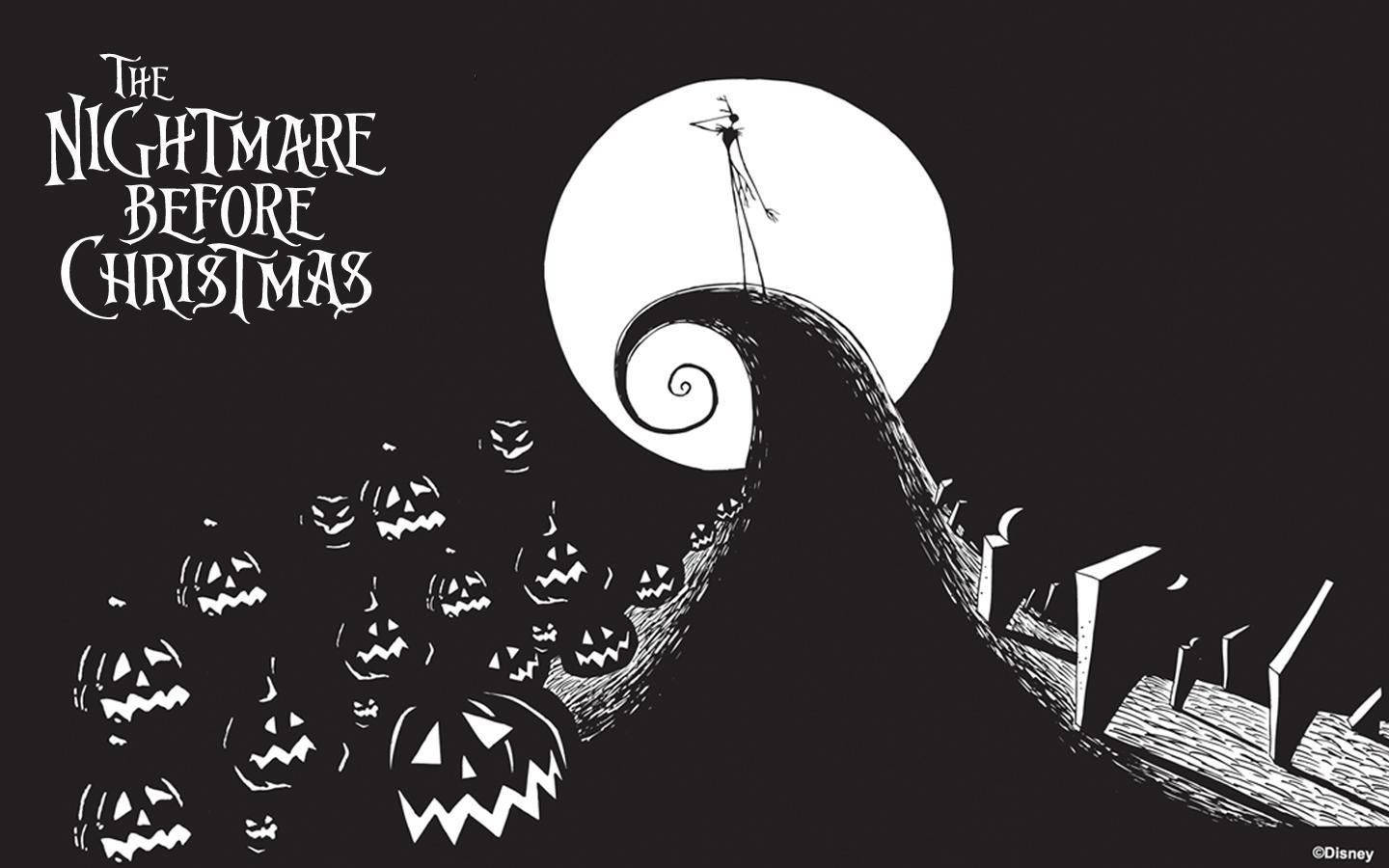 グレースケール ナイトメアー・ビフォア・クリスマス 壁紙