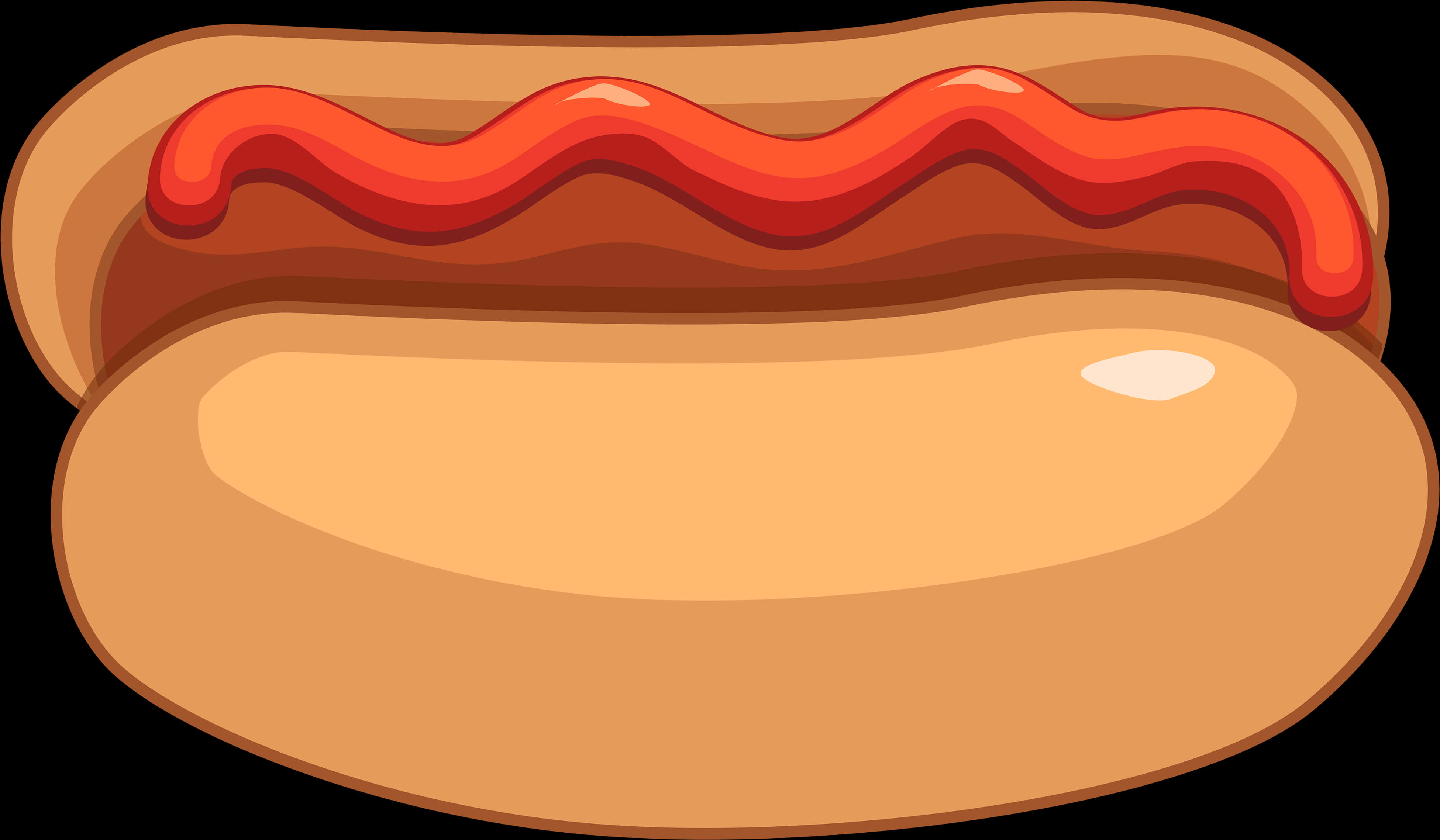 ケチャップがかかったホットドッグのイラスト 壁紙