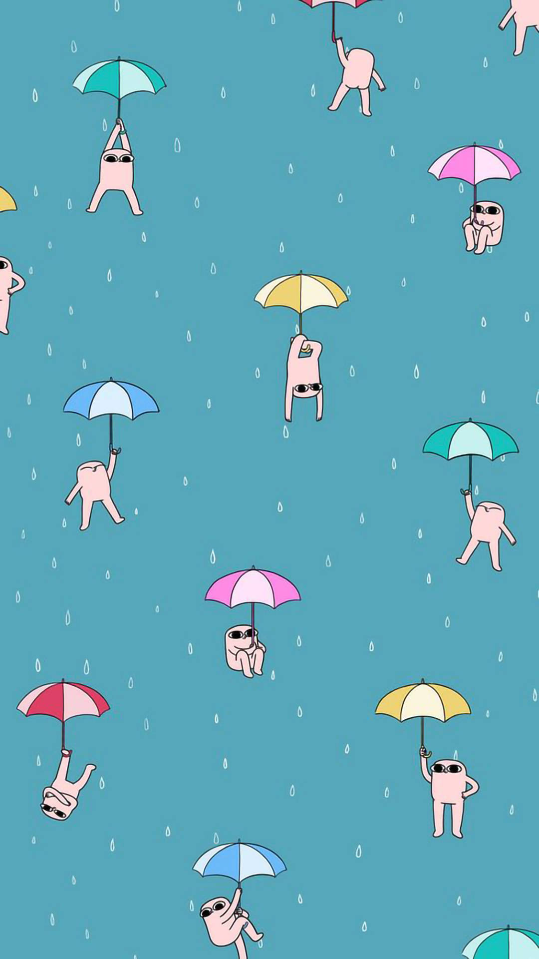 ケトニップスが雨と共に降るファニーアート 壁紙