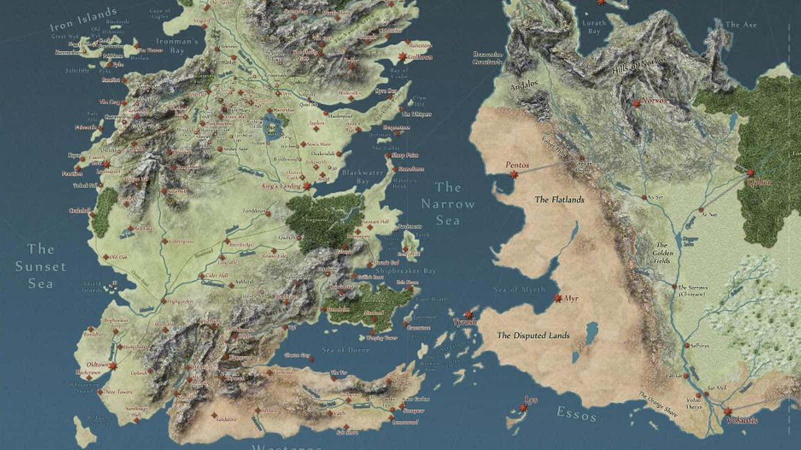 ゲーム・オブ・スローンズ ラベル付き地図 壁紙
