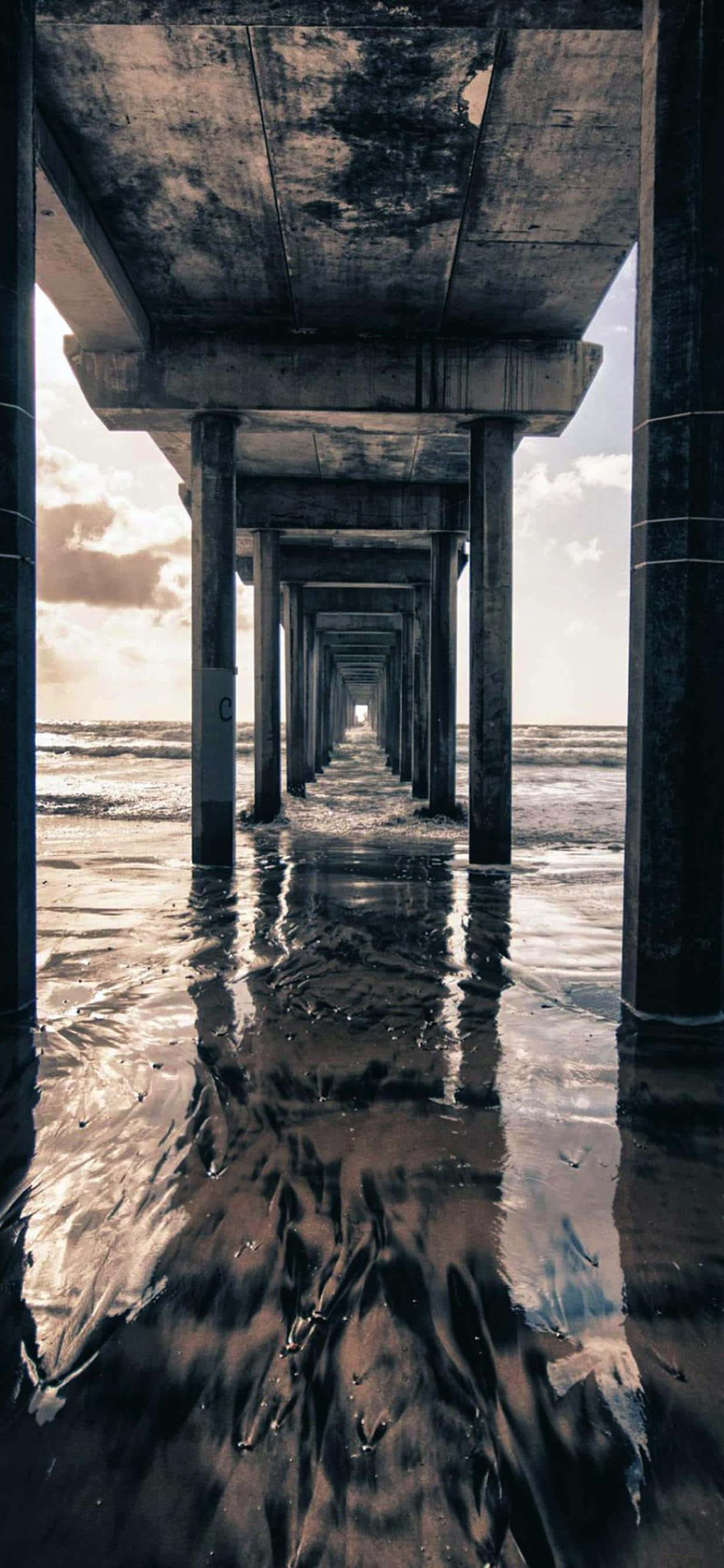 モダンなドックの下からの眺め 壁紙