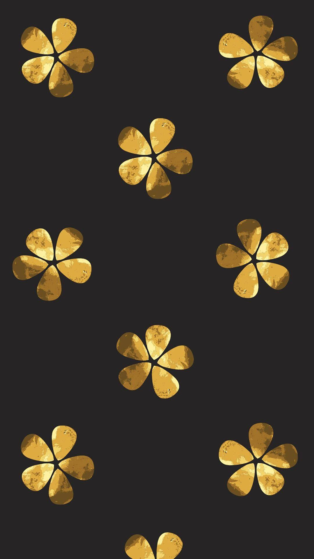 ゴールドの花の美しい壁紙 壁紙