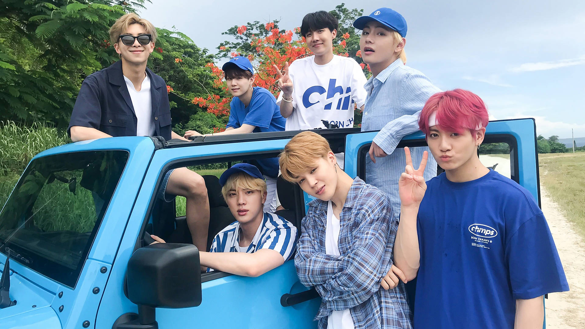 サイパンでのBTSグループ写真 壁紙