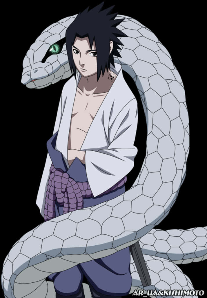 サスケと巨大な蛇 壁紙
