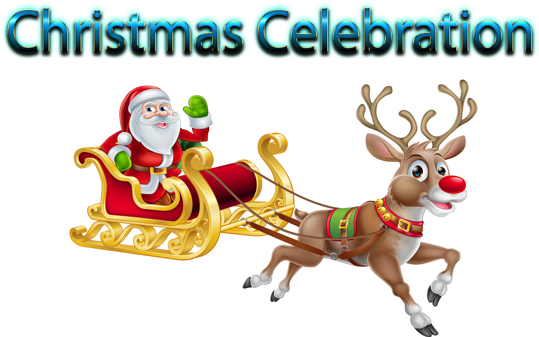 サンタクロース トナカイ そり クリスマスセレブレーション 壁紙