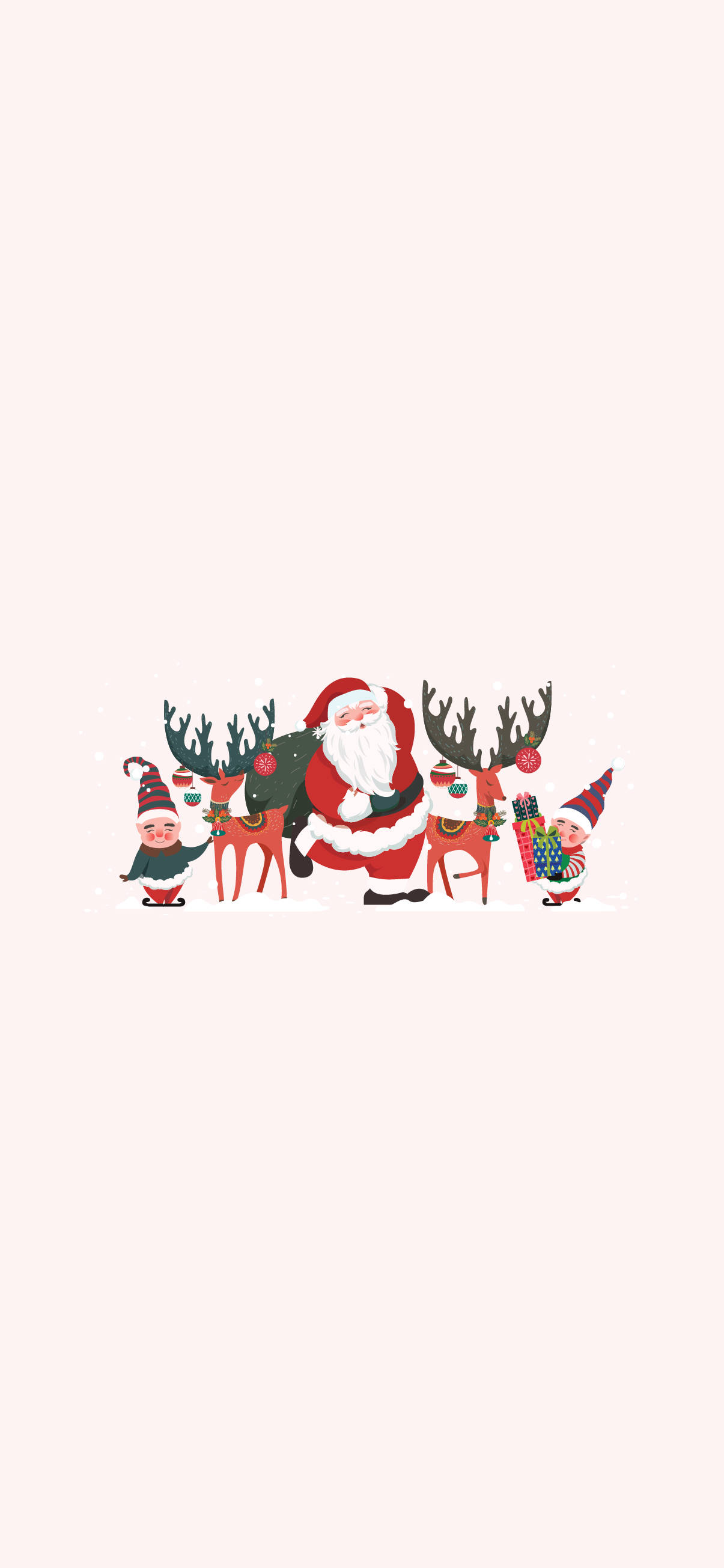 サンタクロースと妖精たちのシンプルなクリスマス 壁紙