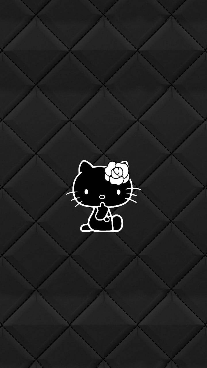 シックな黒のハローキティ 壁紙