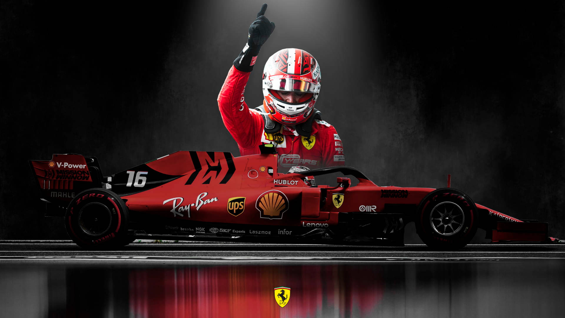 シャルル・ルクレール 指差し サイドカー