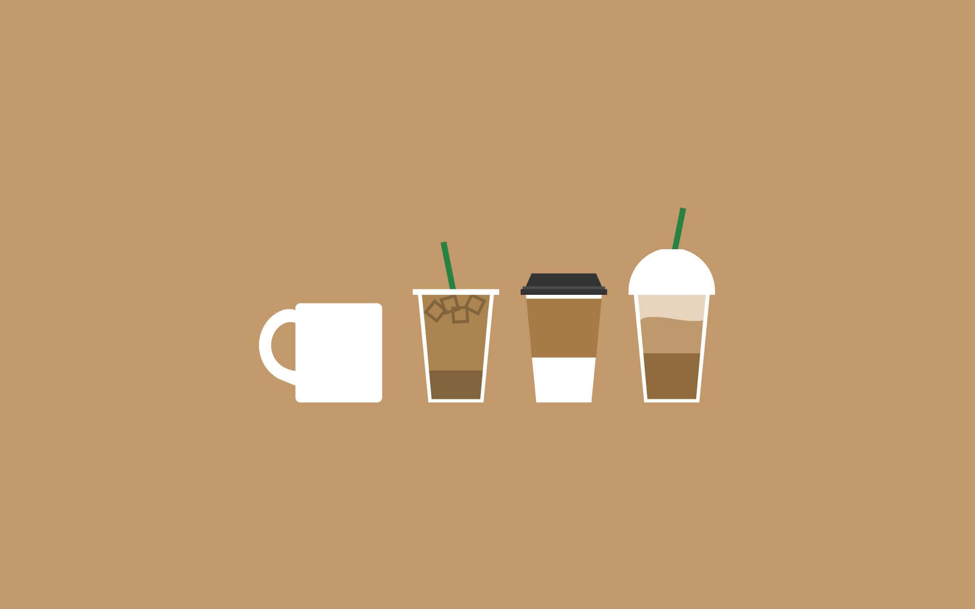 シンプルでおしゃれなコーヒーのイラスト 壁紙