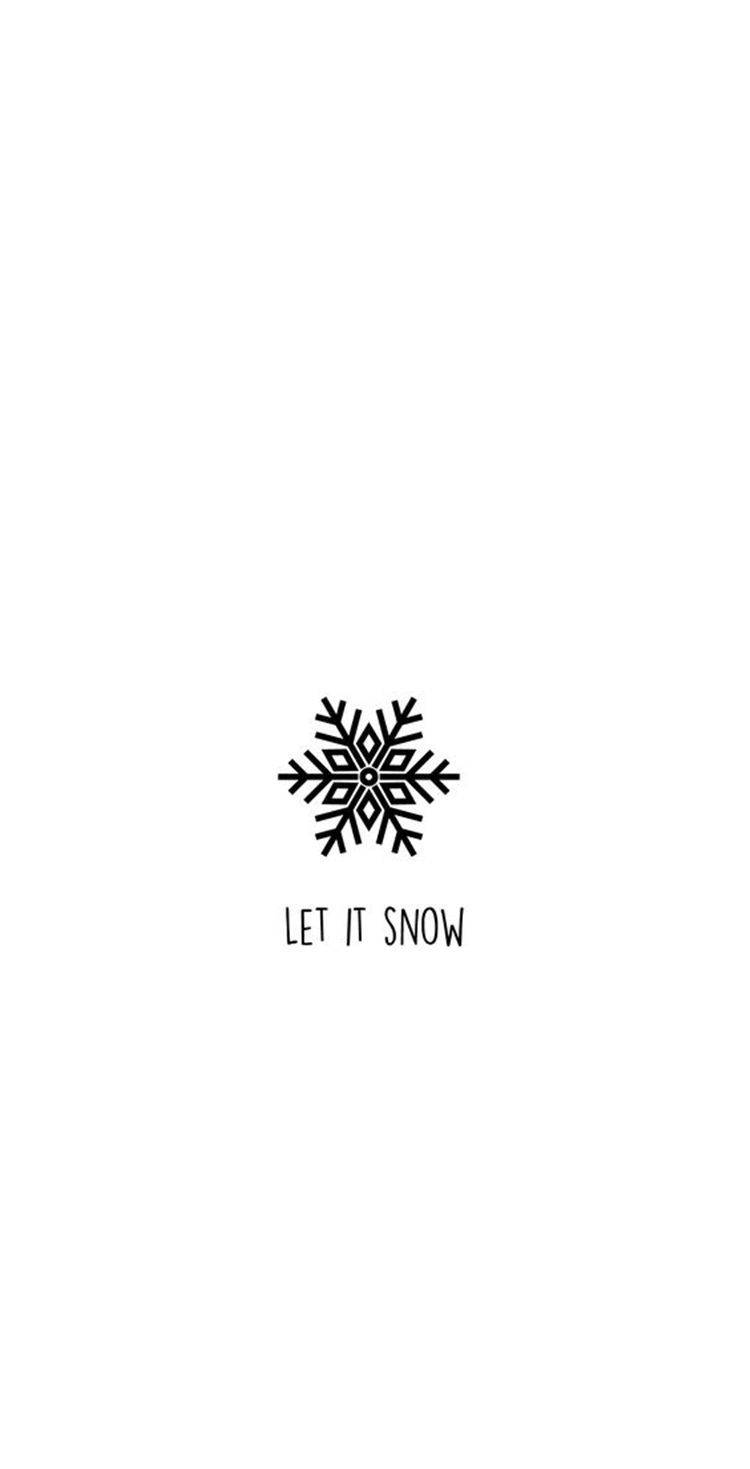 シンプルでかわいいクリスマス iPhone 壁紙「Let It Snow」 壁紙