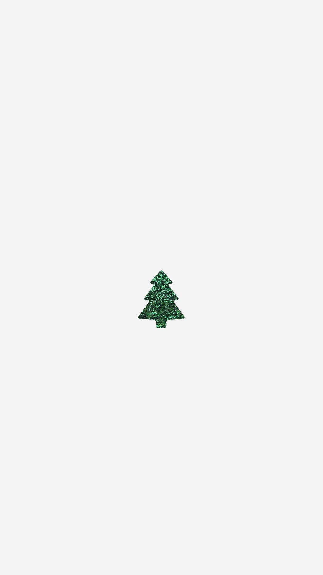 シンプルでかわいいクリスマスiPhone用シングルツリー 壁紙