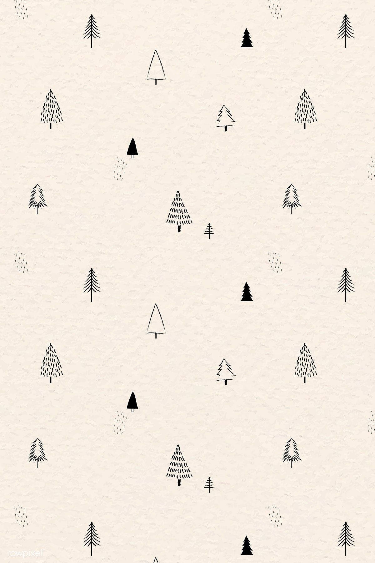 シンプルでかわいいクリスマスiPhoneクリーム背景 壁紙