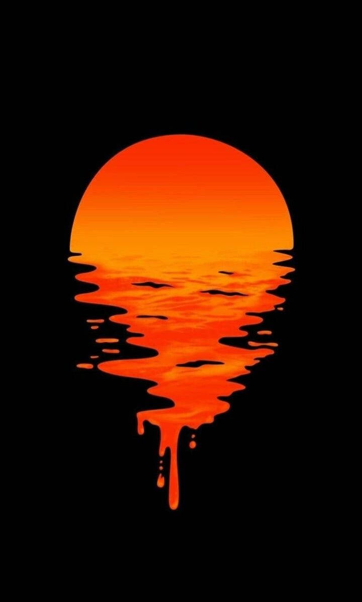 シンプルで美しい滴る夕日 壁紙