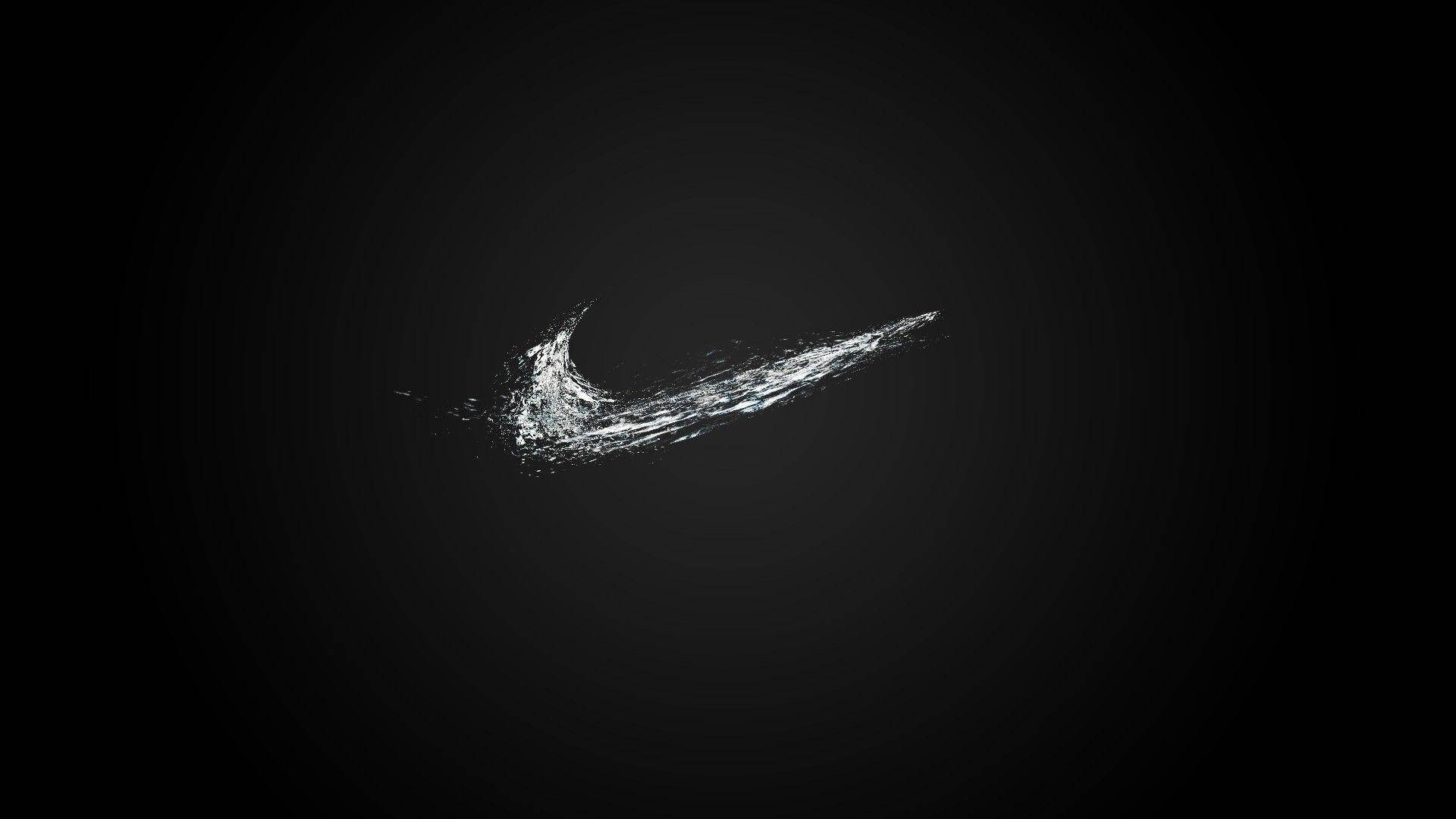 シンプルなNikeロゴ クールな黒い棒人間がコンピュータを見ている 壁紙