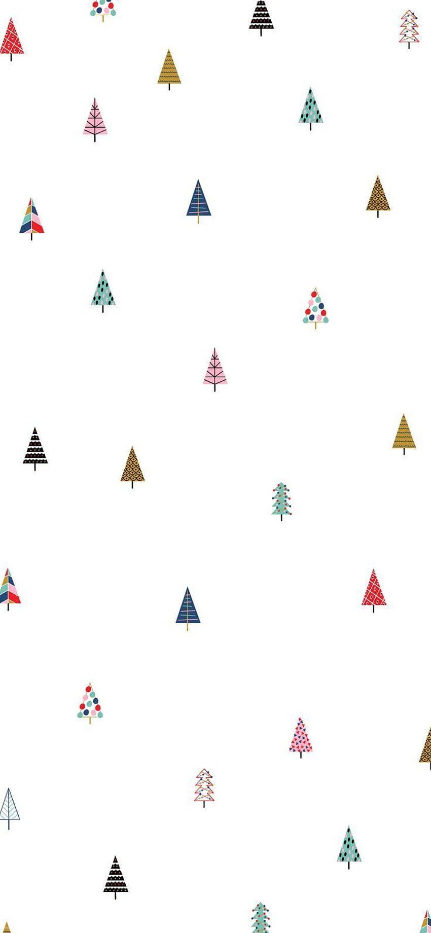 シンプルなクリスマスのカラフルな松の木 壁紙