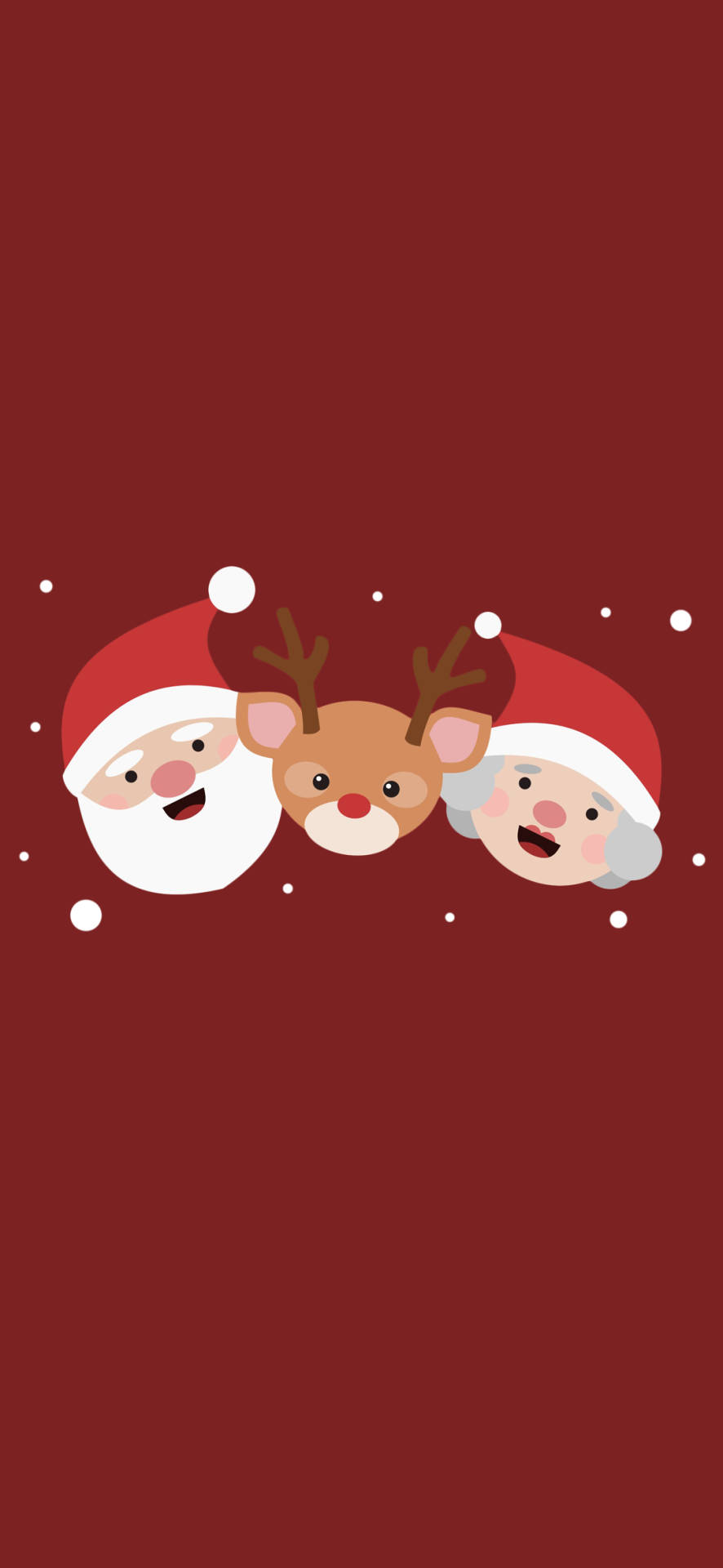 シンプルなクリスマスのトナカイとサンタクロース 壁紙