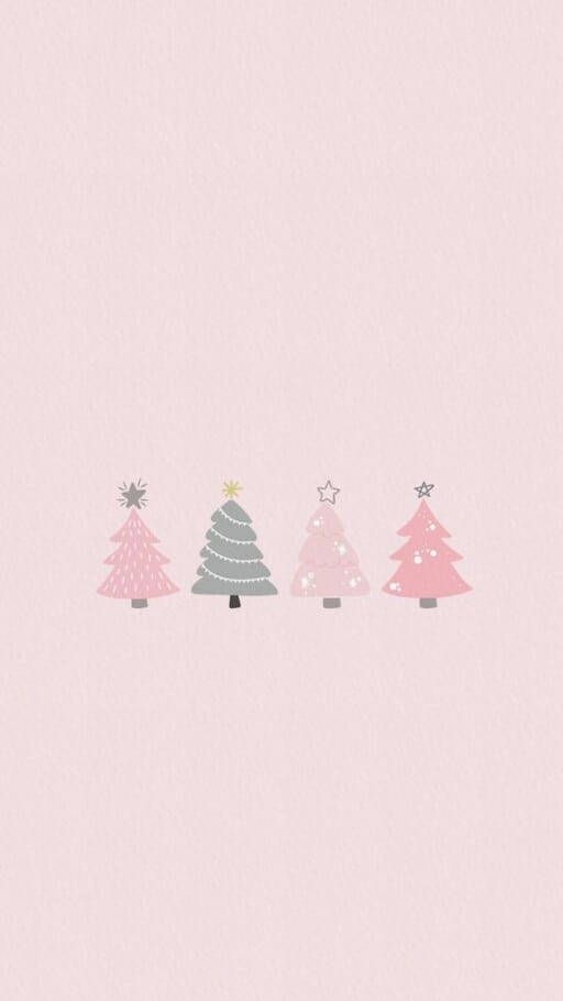 シンプルなクリスマスのパステルツリー 壁紙