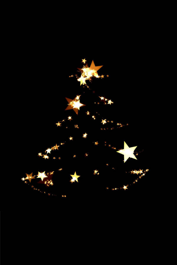 シンプルなクリスマスツリーのイルミネーション 壁紙