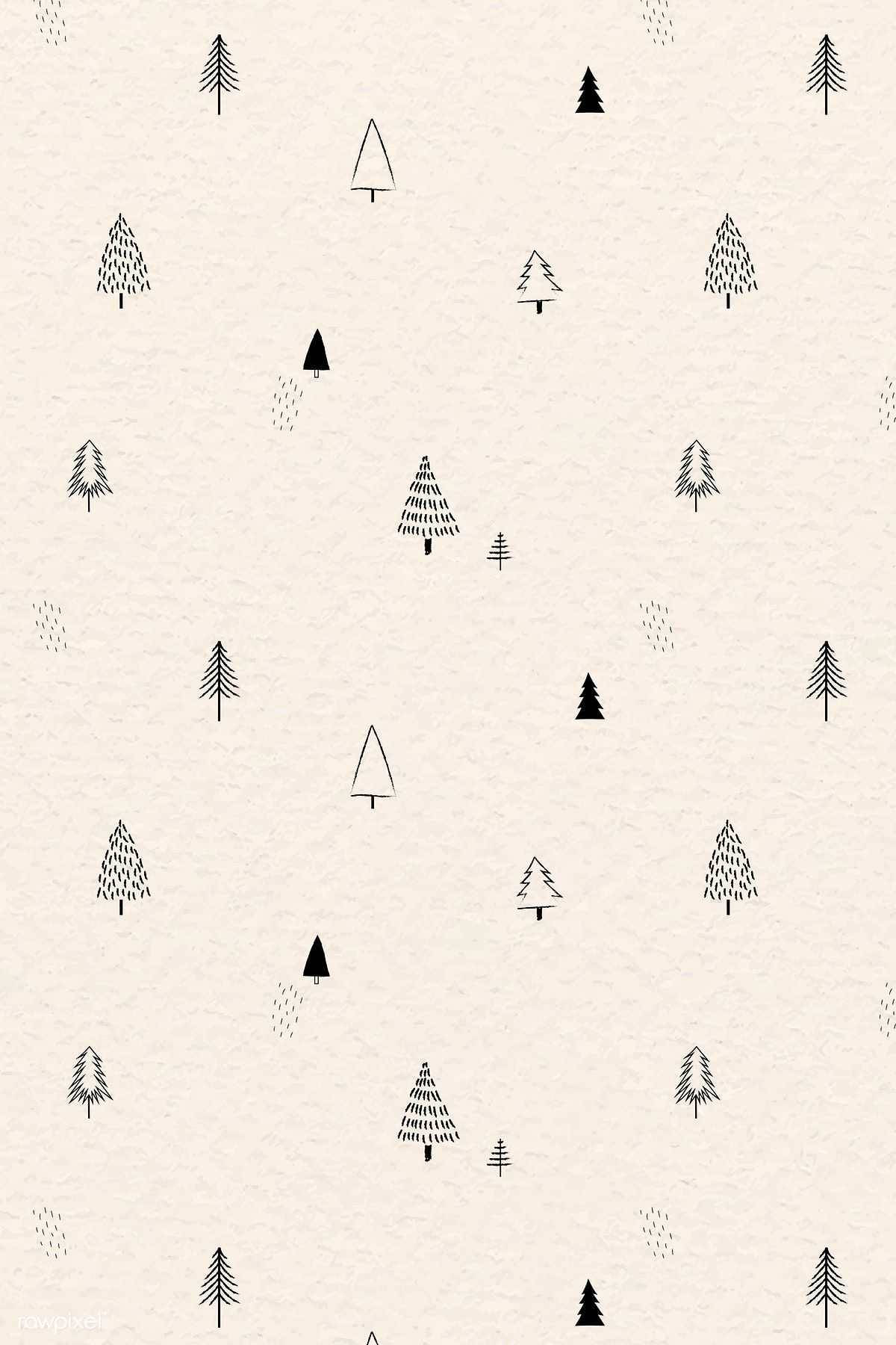 シンプルなクリスマスツリーの落書き 壁紙