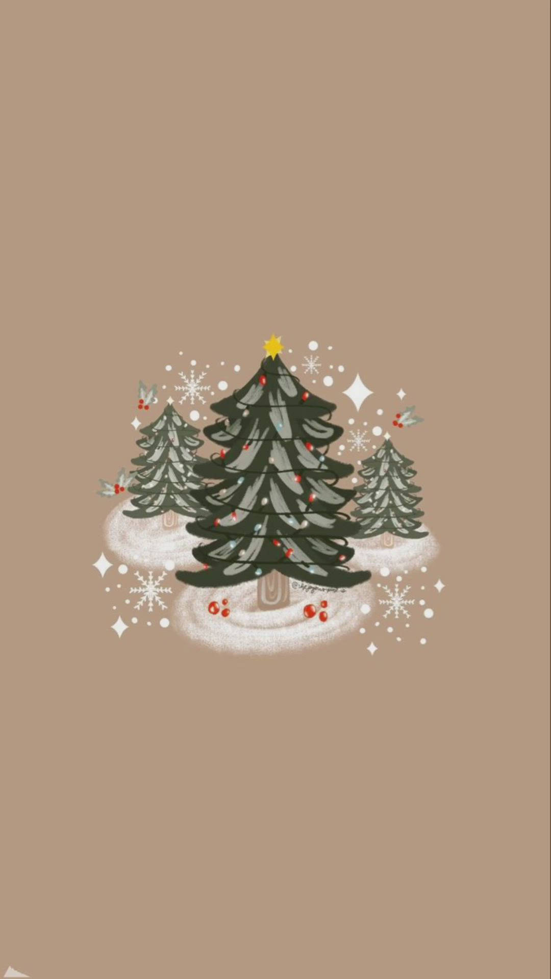シンプルなクリスマスツリーの輝き 壁紙