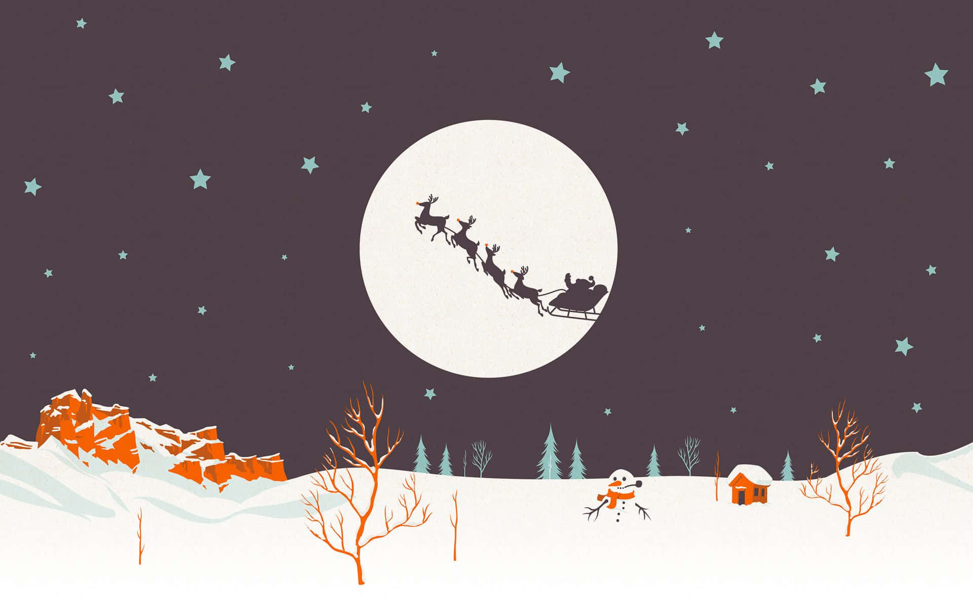 シンプルなクリスマス背景、ギフトと星をあしらって 壁紙