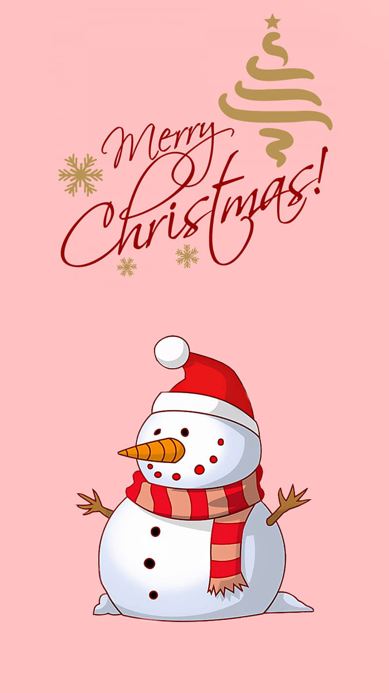 シンプルなクリスマス雪だるま 壁紙