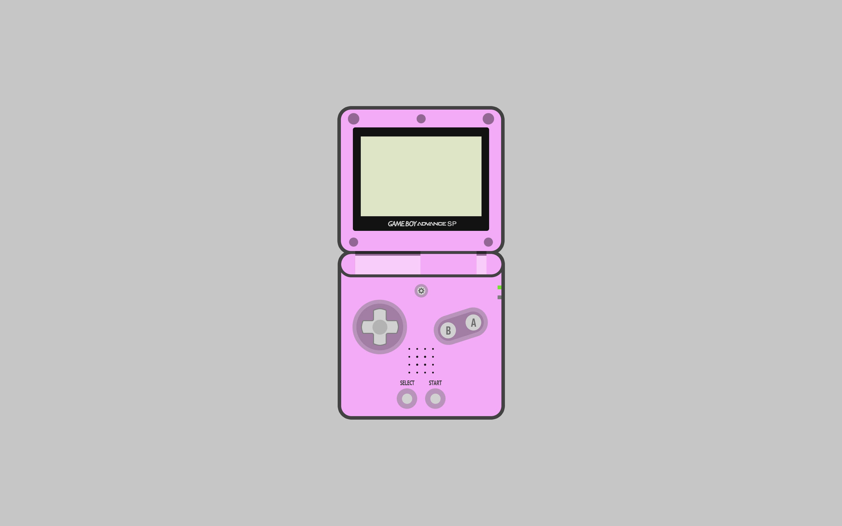 シンプルなピンクのゲームボーイアドバンスSPアート 壁紙