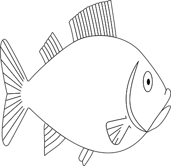シンプルな白黒の魚のイラスト 壁紙