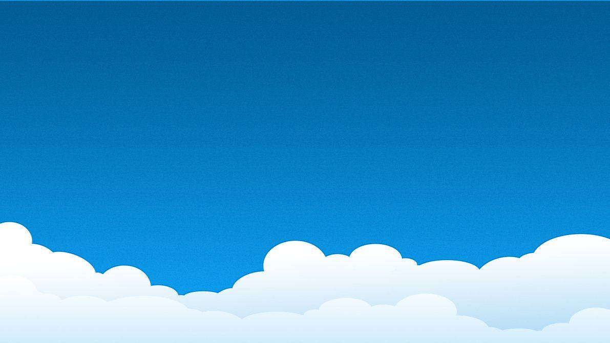 シンプルな空と雲のイラスト 壁紙