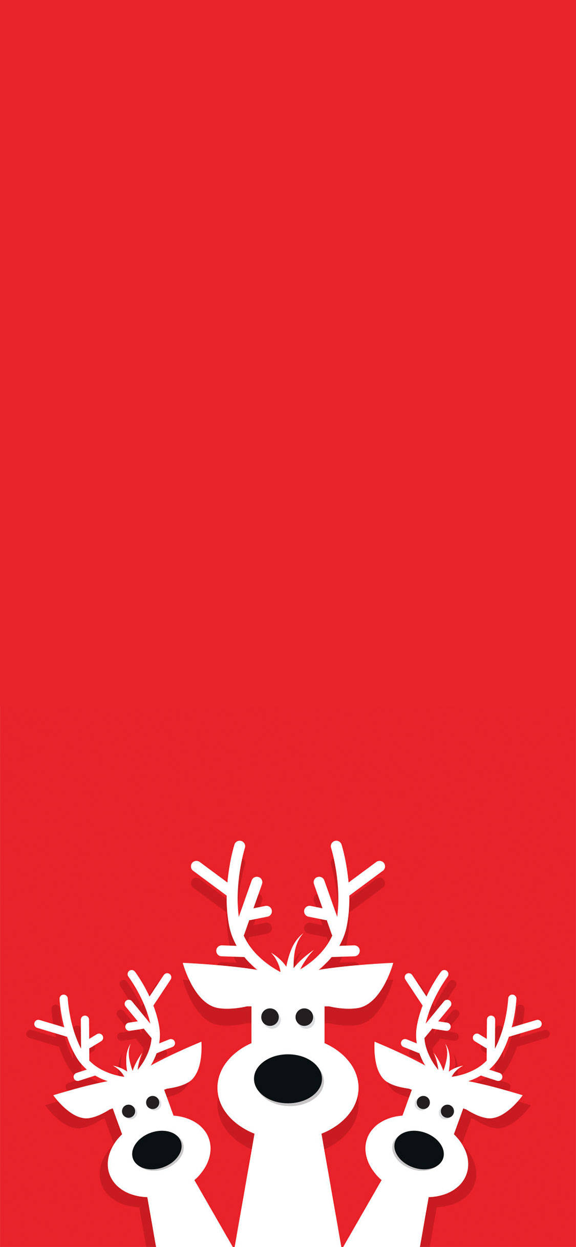 シンプルな赤いクリスマスのトナカイ 壁紙
