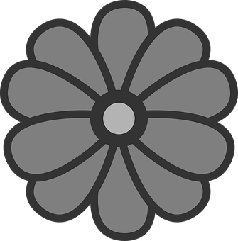 スタイライズされたグレーの花のグラフィック 壁紙