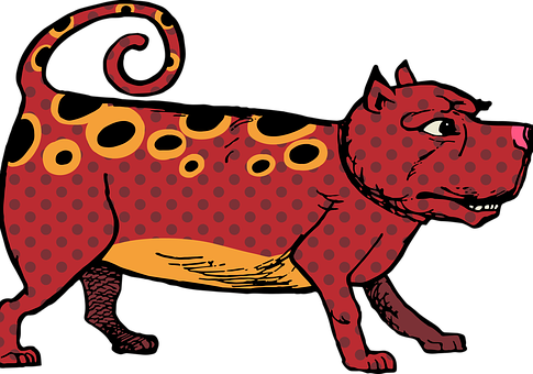 スタイライズされた赤い虎のイラスト 壁紙