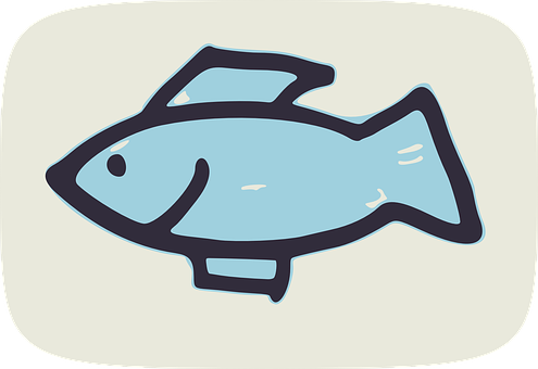 スタイライズされた青い魚のイラスト 壁紙