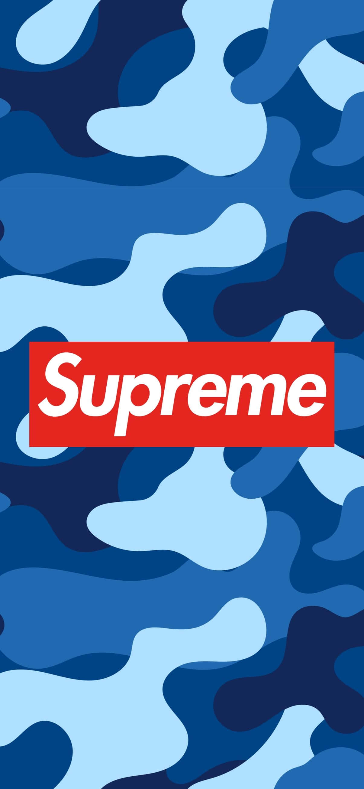 スタイリッシュなブルーBAPEカモ柄のクローズアップ写真 壁紙